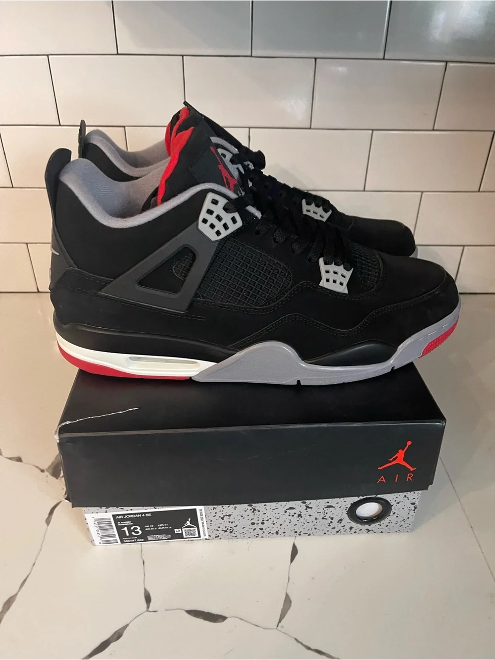 Men’s Retro 4 OG Bred Size 13.